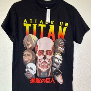 Attack on Titan Graphic Tee - Black Anime Short Sleeve